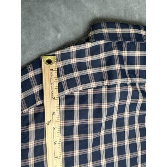 UNTUCKit Shirt Mens Large DORIN Blue Tan Red Plaid Lightweight Button Up  L - Picture 14 of 15
